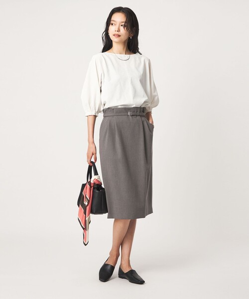 green label relaxing（グリーンレーベルリラクシング）の「［size SHORT/TALLあり］ライト ダブルクロス タイトスカート（スカート・レディース・ベージュ/ブラック/ネイビー/グレー・34/36/38/SHORT/40/42/44/46/TALL）」の16枚目の写真