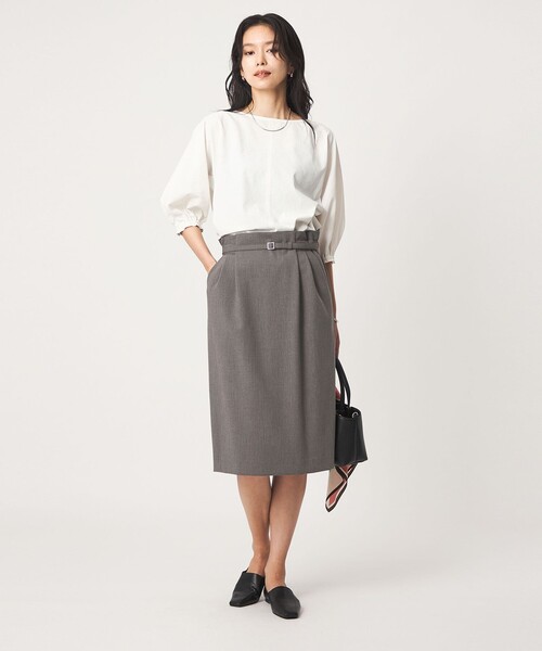 green label relaxing（グリーンレーベルリラクシング）の「［size SHORT/TALLあり］ライト ダブルクロス タイトスカート（スカート・レディース・ベージュ/ブラック/ネイビー/グレー・34/36/38/SHORT/40/42/44/46/TALL）」の17枚目の写真
