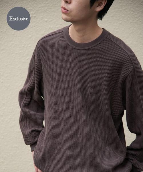 Snow Peak(スノーピーク)の「『別注』Snow Peak Apparel×DOORS HEAVYWEIGHT WAFFLE PULLOVER(Tシャツ/カットソー・メンズ・ブラウン/ブラック/アイボリー・MEDIUM/X-LARGE/LARGE)」の1枚目の写真