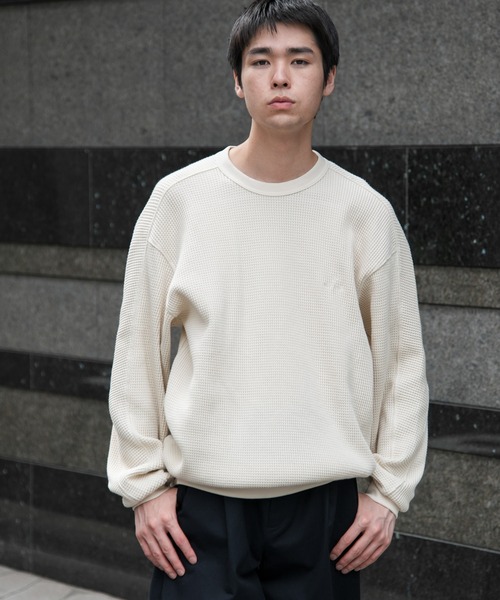 Snow Peak(スノーピーク)の「『別注』Snow Peak Apparel×DOORS HEAVYWEIGHT WAFFLE PULLOVER(Tシャツ/カットソー・メンズ・ブラウン/ブラック/アイボリー・MEDIUM/X-LARGE/LARGE)」の4枚目の写真