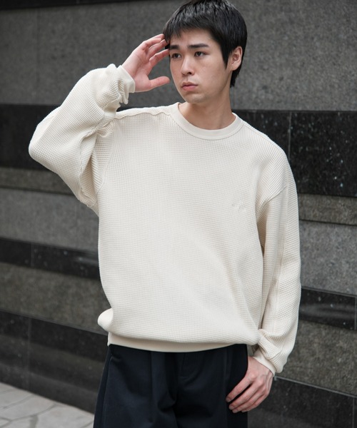 Snow Peak(スノーピーク)の「『別注』Snow Peak Apparel×DOORS HEAVYWEIGHT WAFFLE PULLOVER(Tシャツ/カットソー・メンズ・ブラウン/ブラック/アイボリー・MEDIUM/X-LARGE/LARGE)」の5枚目の写真