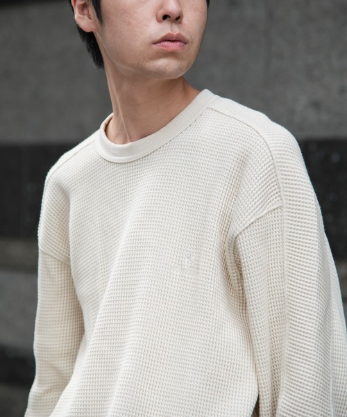 Snow Peak(スノーピーク)の「『別注』Snow Peak Apparel×DOORS HEAVYWEIGHT WAFFLE PULLOVER(Tシャツ/カットソー・メンズ・ブラウン/ブラック/アイボリー・MEDIUM/X-LARGE/LARGE)」の6枚目の写真