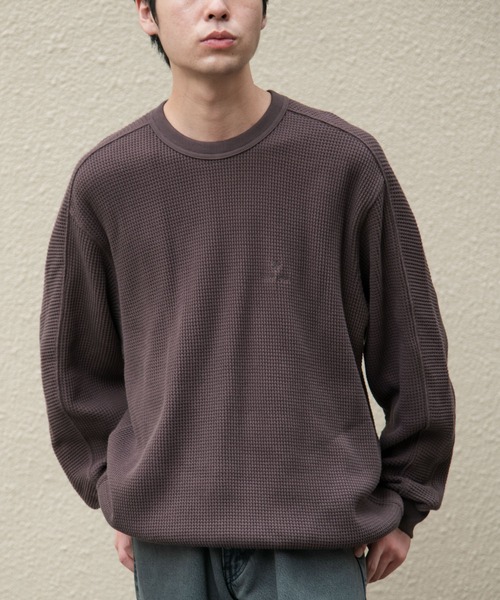 Snow Peak(スノーピーク)の「『別注』Snow Peak Apparel×DOORS HEAVYWEIGHT WAFFLE PULLOVER(Tシャツ/カットソー・メンズ・ブラウン/ブラック/アイボリー・MEDIUM/X-LARGE/LARGE)」の15枚目の写真