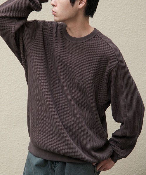 Snow Peak(スノーピーク)の「『別注』Snow Peak Apparel×DOORS HEAVYWEIGHT WAFFLE PULLOVER(Tシャツ/カットソー・メンズ・ブラウン/ブラック/アイボリー・MEDIUM/X-LARGE/LARGE)」の16枚目の写真