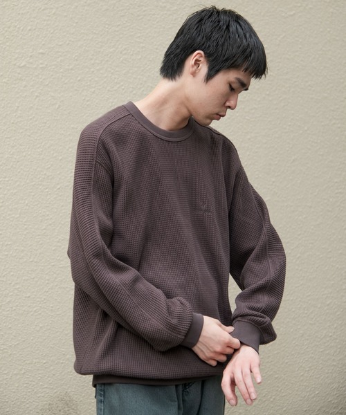 Snow Peak(スノーピーク)の「『別注』Snow Peak Apparel×DOORS HEAVYWEIGHT WAFFLE PULLOVER(Tシャツ/カットソー・メンズ・ブラウン/ブラック/アイボリー・MEDIUM/X-LARGE/LARGE)」の17枚目の写真