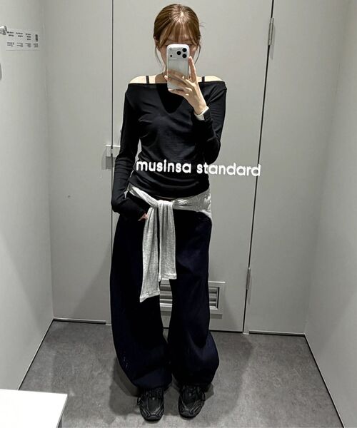 MUSINSA STANDARD WOMAN（ムシンサスタンダードウーマン）の「ウィメンズソフトリブ長袖Tシャツ[ミディアムグレー]（Tシャツ/カットソー・レディース・その他・X-SMALL/SMALL/MEDIUM/LARGE）」の6枚目の写真