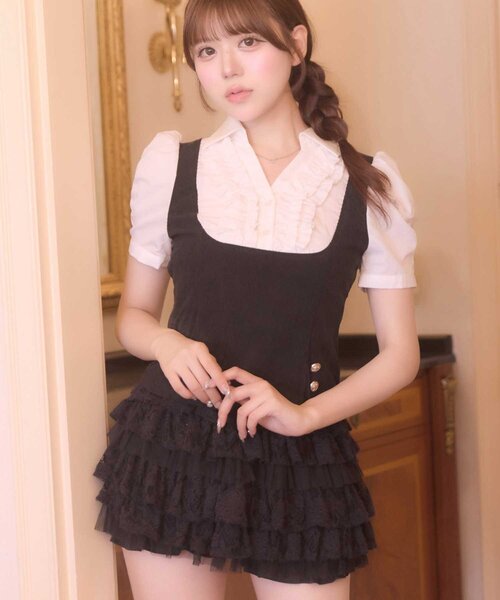 Belle Charme(ベルシャルム)の「【Belle Charme】Cordurey Frill Tops(シャツ/ブラウス・レディース・ブラウン/ブラック/ベージュ・FREE)」の6枚目の写真
