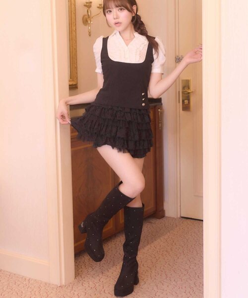 Belle Charme(ベルシャルム)の「【Belle Charme】Cordurey Frill Tops(シャツ/ブラウス・レディース・ブラウン/ブラック/ベージュ・FREE)」の7枚目の写真
