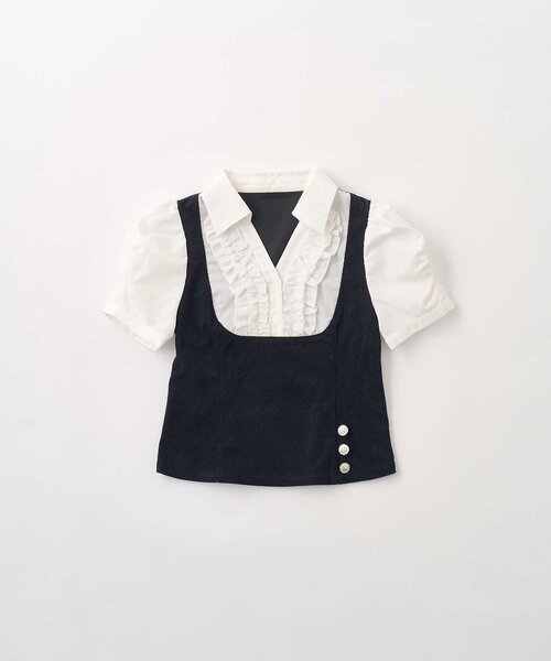 Belle Charme(ベルシャルム)の「【Belle Charme】Cordurey Frill Tops(シャツ/ブラウス・レディース・ブラウン/ブラック/ベージュ・FREE)」の8枚目の写真