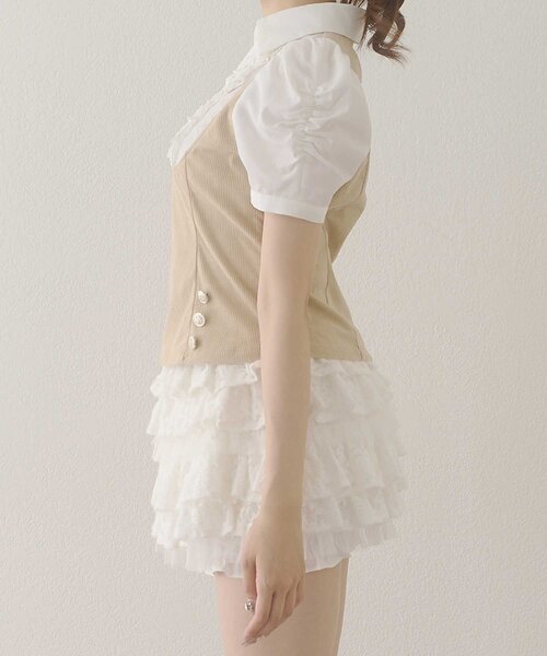 Belle Charme(ベルシャルム)の「【Belle Charme】Cordurey Frill Tops(シャツ/ブラウス・レディース・ブラウン/ブラック/ベージュ・FREE)」の12枚目の写真