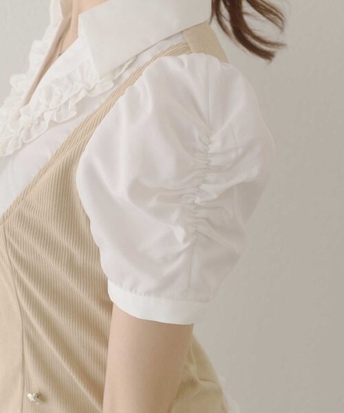 Belle Charme(ベルシャルム)の「【Belle Charme】Cordurey Frill Tops(シャツ/ブラウス・レディース・ブラウン/ブラック/ベージュ・FREE)」の16枚目の写真