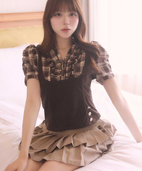 Belle Charme(ベルシャルム)の「【Belle Charme】Cordurey Frill Tops(シャツ/ブラウス・レディース・ブラウン/ブラック/ベージュ・FREE)」の19枚目の写真