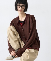 【WEB限定】フェイクレイヤードシアーカーディガン
