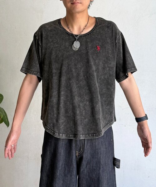 U.S. POLO ASSN.(ユーエスポロアッスン)の「UネックT(Tシャツ/カットソー・メンズ・ブラック/オフホワイト・MEDIUM/LARGE)」の3枚目の写真