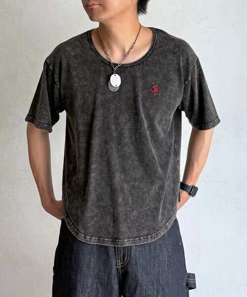 U.S. POLO ASSN.(ユーエスポロアッスン)の「UネックT(Tシャツ/カットソー・メンズ・ブラック/オフホワイト・MEDIUM/LARGE)」の6枚目の写真