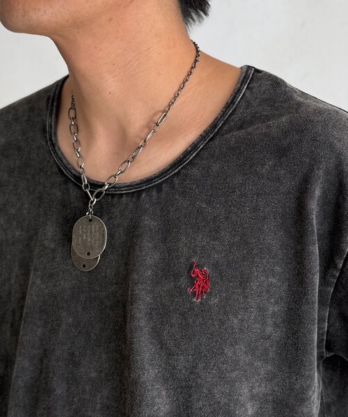 U.S. POLO ASSN.(ユーエスポロアッスン)の「UネックT(Tシャツ/カットソー・メンズ・ブラック/オフホワイト・MEDIUM/LARGE)」の11枚目の写真