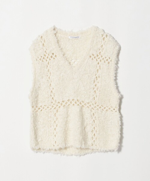 BEAUTY&YOUTH UNITED ARROWS(ビューティーアンドユースユナイテッドアローズ)の「パッチワーク Vネック ニットベスト(ベスト・レディース・オフホワイト・FREE)」の1枚目の写真