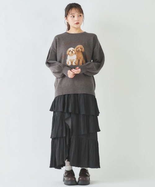 archives(アルシーヴ)の「ツインドッグジャガードニットPO(Tシャツ/カットソー・レディース・グレー/ワイン/チャコールグレー・MEDIUM)」の19枚目の写真