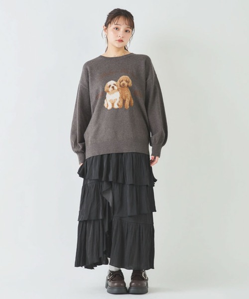 archives(アルシーヴ)の「ツインドッグジャガードニットPO(Tシャツ/カットソー・レディース・グレー/ワイン/チャコールグレー・MEDIUM)」の21枚目の写真