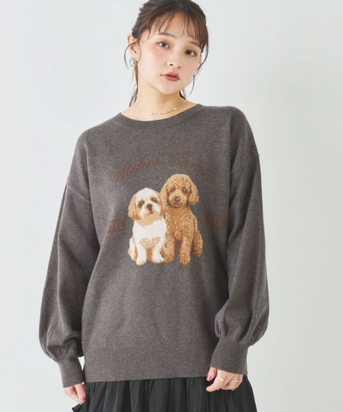 archives(アルシーヴ)の「ツインドッグジャガードニットPO(Tシャツ/カットソー・レディース・グレー/ワイン/チャコールグレー・MEDIUM)」の10枚目の写真