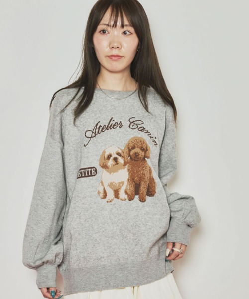 archives(アルシーヴ)の「ツインドッグジャガードニットPO(Tシャツ/カットソー・レディース・グレー/ワイン/チャコールグレー・MEDIUM)」の15枚目の写真