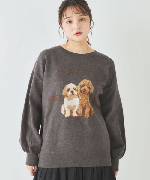 archives(アルシーヴ)の「ツインドッグジャガードニットPO(Tシャツ/カットソー・レディース・グレー/ワイン/チャコールグレー・MEDIUM)」の8枚目の写真