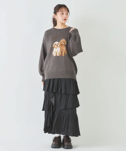 archives(アルシーヴ)の「ツインドッグジャガードニットPO(Tシャツ/カットソー・レディース・グレー/ワイン/チャコールグレー・MEDIUM)」の20枚目の写真