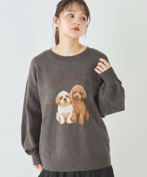 archives(アルシーヴ)の「ツインドッグジャガードニットPO(Tシャツ/カットソー・レディース・グレー/ワイン/チャコールグレー・MEDIUM)」の11枚目の写真