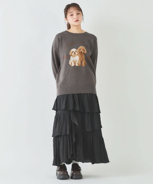archives(アルシーヴ)の「ツインドッグジャガードニットPO(Tシャツ/カットソー・レディース・グレー/ワイン/チャコールグレー・MEDIUM)」の22枚目の写真