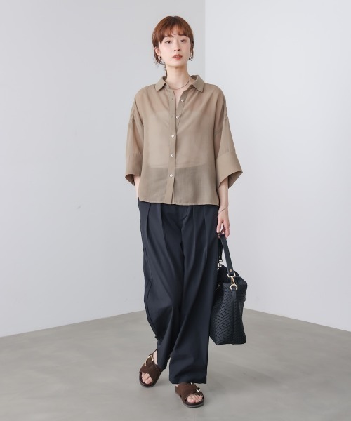Bou Jeloud（ブージュルード）の「シアーオーバーブラウス（シャツ/ブラウス・レディース・グリーン/ブラック・MEDIUM）」の4枚目の写真