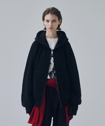 Wool Knit Double Zip-Up Hoodie / ダブルジップウールニットフーディ (短丈)
