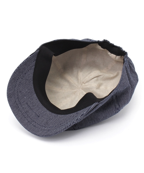 Lui's（ルイス）の「C-PLUS HEAD WEARS(シープラス･ヘッドウェアーズ) ストライプキャスケット（キャスケット・メンズ・ネイビー/ベージュ・FREE）」の5枚目の写真