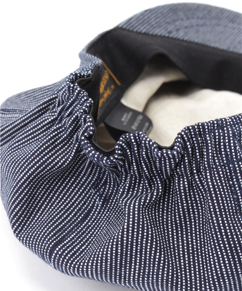 Lui's（ルイス）の「C-PLUS HEAD WEARS(シープラス･ヘッドウェアーズ) ストライプキャスケット（キャスケット・メンズ・ネイビー/ベージュ・FREE）」の7枚目の写真