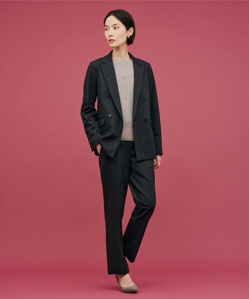 A DAY IN THE LIFE UNITED ARROWS(アデイインザライフユナイテッドアローズ)の「ポンチプリント ストレートパンツ ‐セットアップ対応・ウォッシャブル‐<A DAY IN THE LIFE>(その他パンツ・レディース・ネイビー/ダークブラウン/ダークグレー・38/36/40)」の3枚目の写真