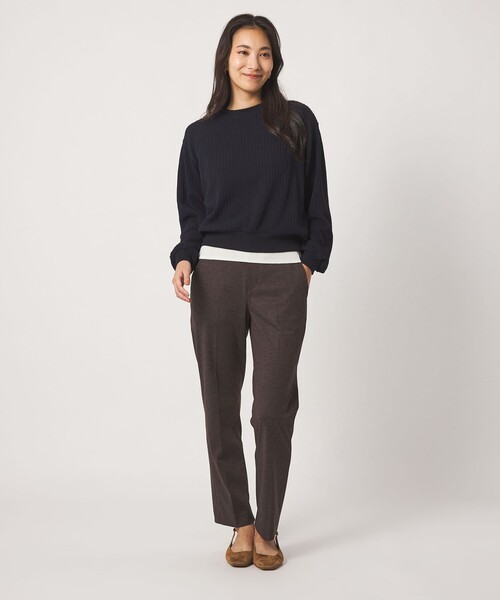 A DAY IN THE LIFE UNITED ARROWS(アデイインザライフユナイテッドアローズ)の「ポンチプリント ストレートパンツ ‐セットアップ対応・ウォッシャブル‐<A DAY IN THE LIFE>(その他パンツ・レディース・ネイビー/ダークブラウン/ダークグレー・38/36/40)」の5枚目の写真