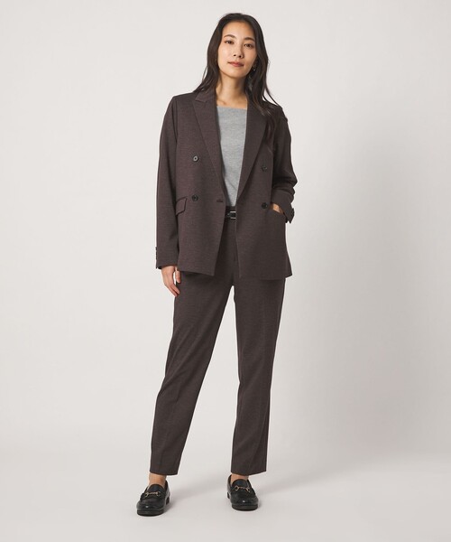A DAY IN THE LIFE UNITED ARROWS(アデイインザライフユナイテッドアローズ)の「ポンチプリント ストレートパンツ ‐セットアップ対応・ウォッシャブル‐<A DAY IN THE LIFE>(その他パンツ・レディース・ネイビー/ダークブラウン/ダークグレー・38/36/40)」の6枚目の写真