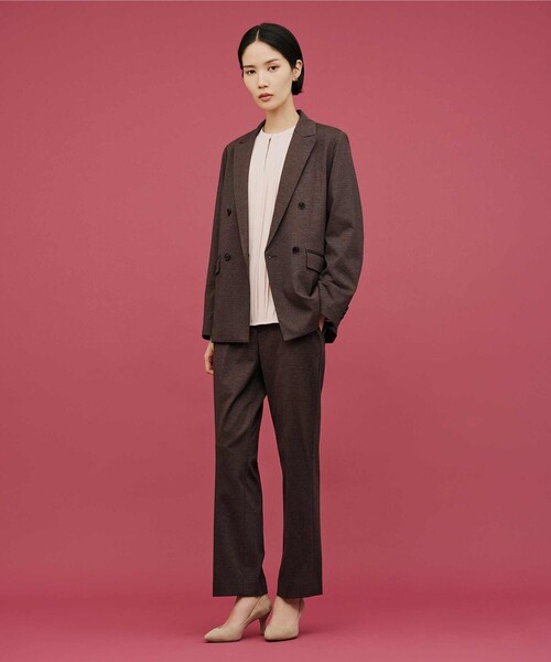 A DAY IN THE LIFE UNITED ARROWS(アデイインザライフユナイテッドアローズ)の「ポンチプリント ストレートパンツ ‐セットアップ対応・ウォッシャブル‐<A DAY IN THE LIFE>(その他パンツ・レディース・ネイビー/ダークブラウン/ダークグレー・38/36/40)」の7枚目の写真