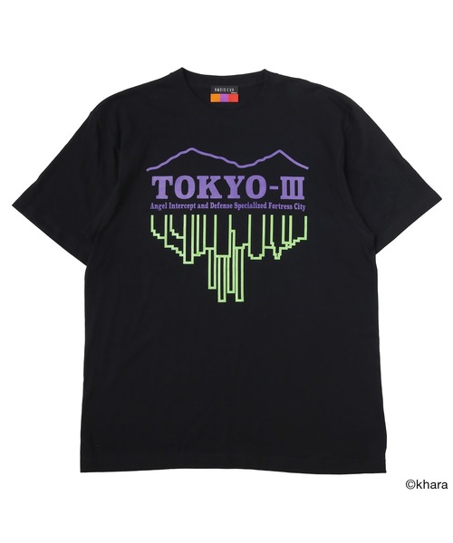 RADIO EVA(ラヂオエヴァ)の「RADIO EVA A345 TOKYO-III CITY T-Shirt(Tシャツ/カットソー・メンズ・ブラック/ホワイト・X-LARGE/LARGE)」の2枚目の写真