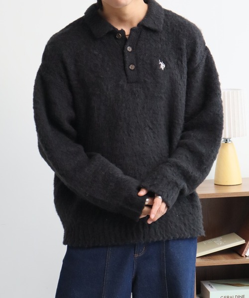 U.S. POLO ASSN.(ユーエスポロアッスン)の「【U.S. POLO ASSN./ユーエスポロアッスン】別注 ミニマルシャギー ニットポロシャツ(ニット/セーター・メンズ・ネイビー/ブラック/ベージュ/ブルー/アイボリー/グレー・LL/M/S/L)」の18枚目の写真