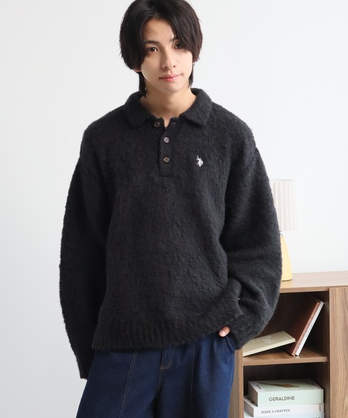 U.S. POLO ASSN.(ユーエスポロアッスン)の「【U.S. POLO ASSN./ユーエスポロアッスン】別注 ミニマルシャギー ニットポロシャツ(ニット/セーター・メンズ・ネイビー/ブラック/ベージュ/ブルー/アイボリー/グレー・LL/M/S/L)」の17枚目の写真