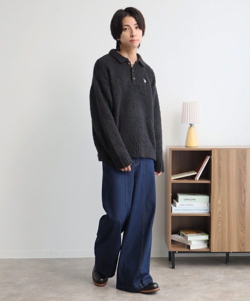 U.S. POLO ASSN.(ユーエスポロアッスン)の「【U.S. POLO ASSN./ユーエスポロアッスン】別注 ミニマルシャギー ニットポロシャツ(ニット/セーター・メンズ・ネイビー/ブラック/ベージュ/ブルー/アイボリー/グレー・LL/M/S/L)」の21枚目の写真