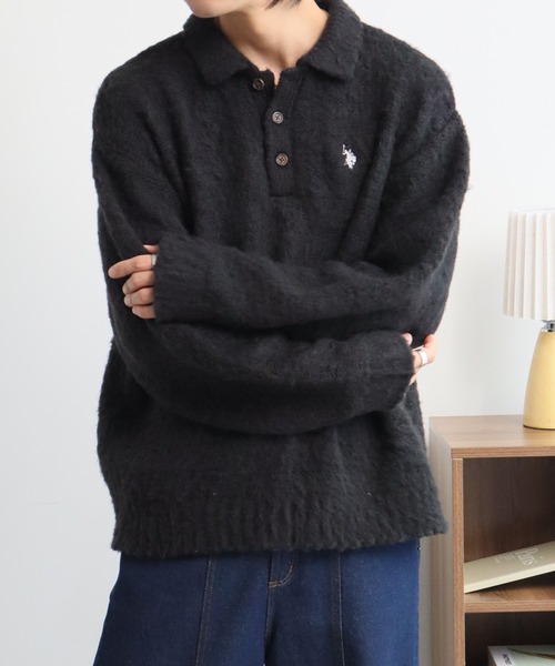 U.S. POLO ASSN.(ユーエスポロアッスン)の「【U.S. POLO ASSN./ユーエスポロアッスン】別注 ミニマルシャギー ニットポロシャツ(ニット/セーター・メンズ・ネイビー/ブラック/ベージュ/ブルー/アイボリー/グレー・LL/M/S/L)」の20枚目の写真