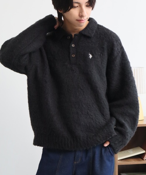 U.S. POLO ASSN.(ユーエスポロアッスン)の「【U.S. POLO ASSN./ユーエスポロアッスン】別注 ミニマルシャギー ニットポロシャツ(ニット/セーター・メンズ・ネイビー/ブラック/ベージュ/ブルー/アイボリー/グレー・LL/M/S/L)」の19枚目の写真