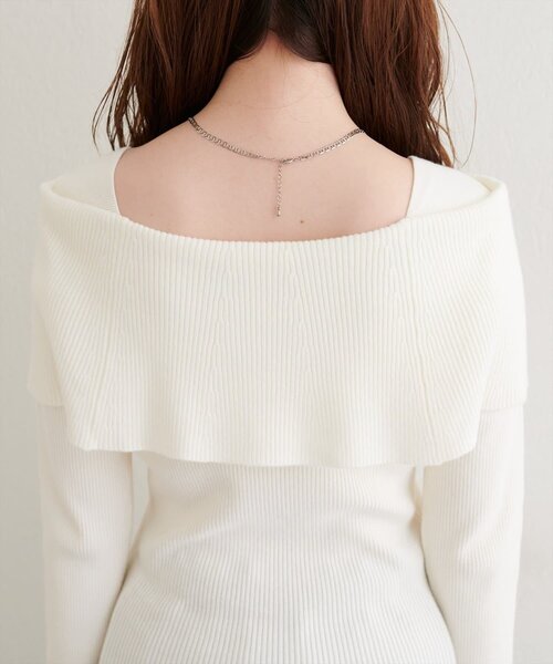natural couture（ナチュラルクチュール）の「オフショルデザインニット（ニット/セーター・レディース・ブラック/ブラウン/アイボリー/グレイッシュベージュ・FREE）」の22枚目の写真