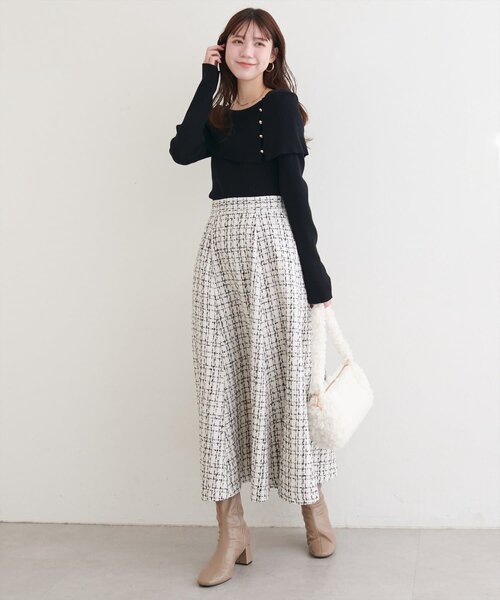 natural couture（ナチュラルクチュール）の「オフショルデザインニット（ニット/セーター・レディース・ブラック/ブラウン/アイボリー/グレイッシュベージュ・FREE）」の15枚目の写真