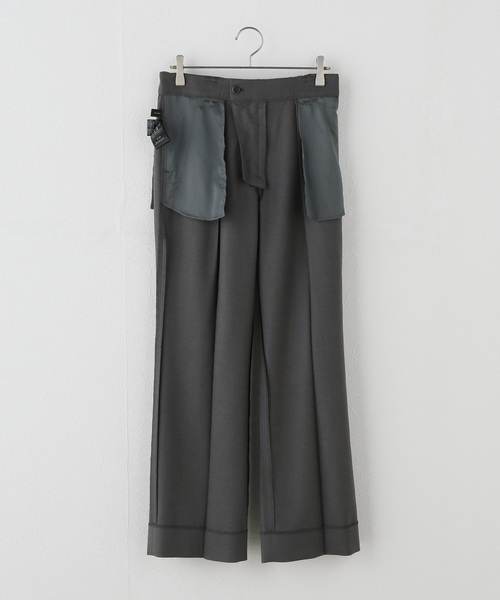 Spick & Span(スピックアンドスパン)の「《セットアップ可》サキソニータックイージーストレートパンツ(スラックス・レディース・チャコールグレー/ベージュ・38/36)」の7枚目の写真