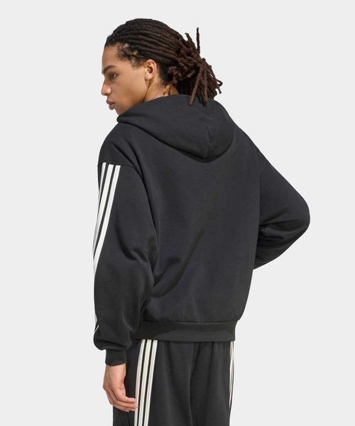 adidas(アディダス)の「アディダス KIT スリーストライプス フルジップパーカー / アディダス adidas(パーカー・メンズ・ブラック・XX-LARGE/3XL/LARGE/MEDIUM/SMALL/X-LARGE/X-SMALL)」の2枚目の写真