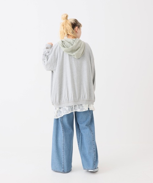 HEART MARKET(ハートマーケット)の「US裾ギャザー長袖プリントプルオーバー(スウェット・レディース・ブラック/グレー/オレンジ/ブルー/ダークパープル/ナチュラル・FREE)」の9枚目の写真