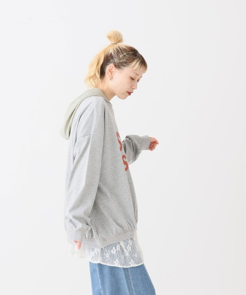 HEART MARKET(ハートマーケット)の「US裾ギャザー長袖プリントプルオーバー(スウェット・レディース・ブラック/グレー/オレンジ/ブルー/ダークパープル/ナチュラル・FREE)」の11枚目の写真