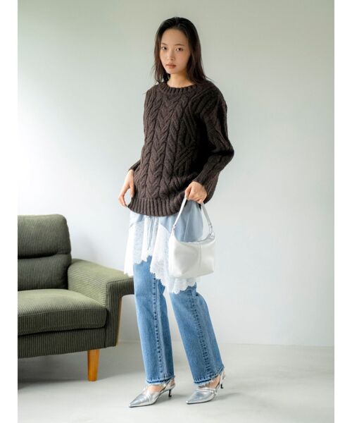 Ungrid(アングリッド)の「カットオフスリムストレートデニム(デニムパンツ・レディース・インディゴブルー/ブルー・25inch/24inch/26inch)」の7枚目の写真